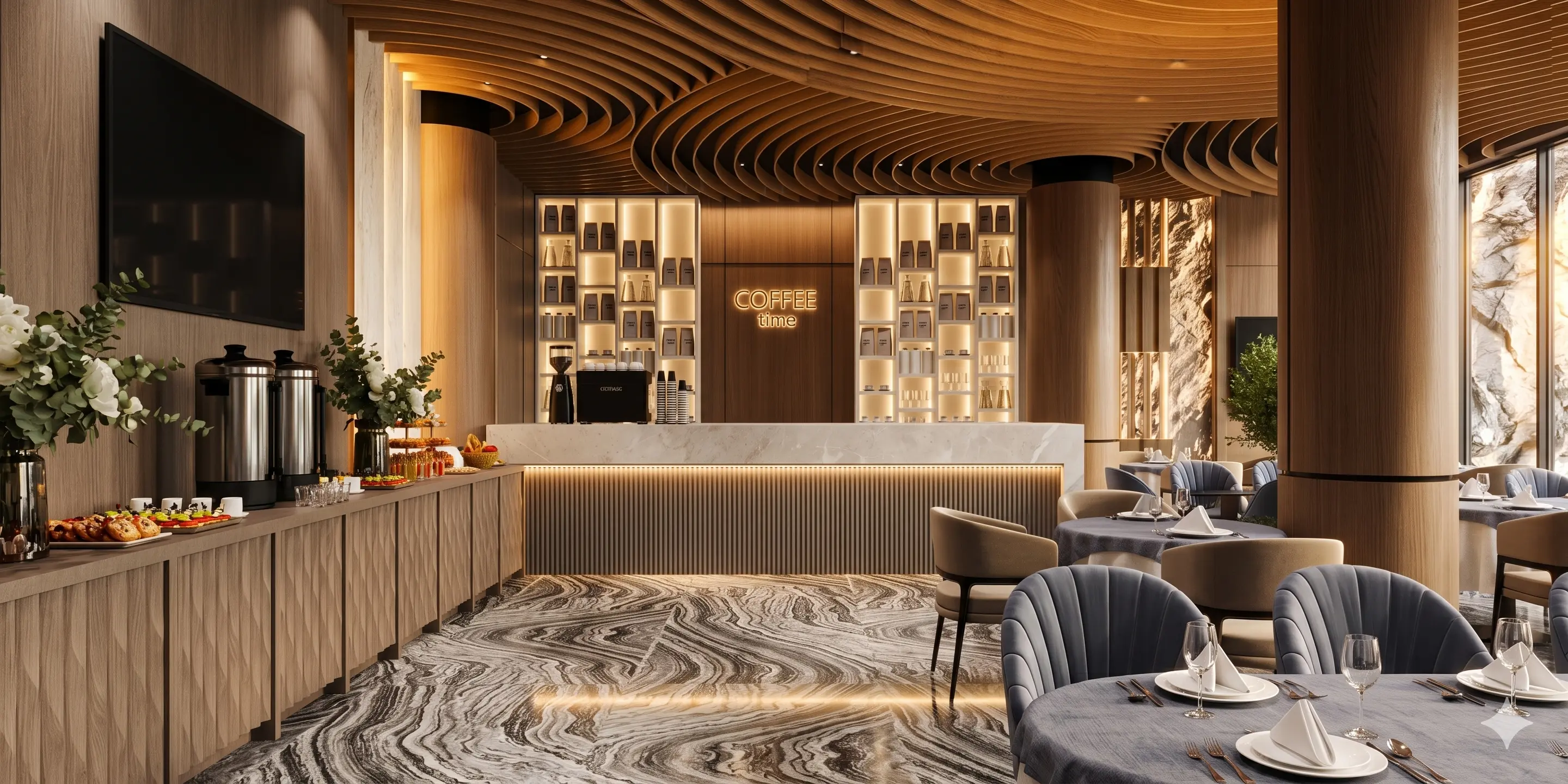 Breakfast buffet at ASKA